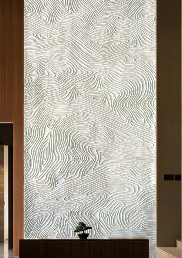 Curva aqua fluunt flexibilia molles lapidea Wall Panel